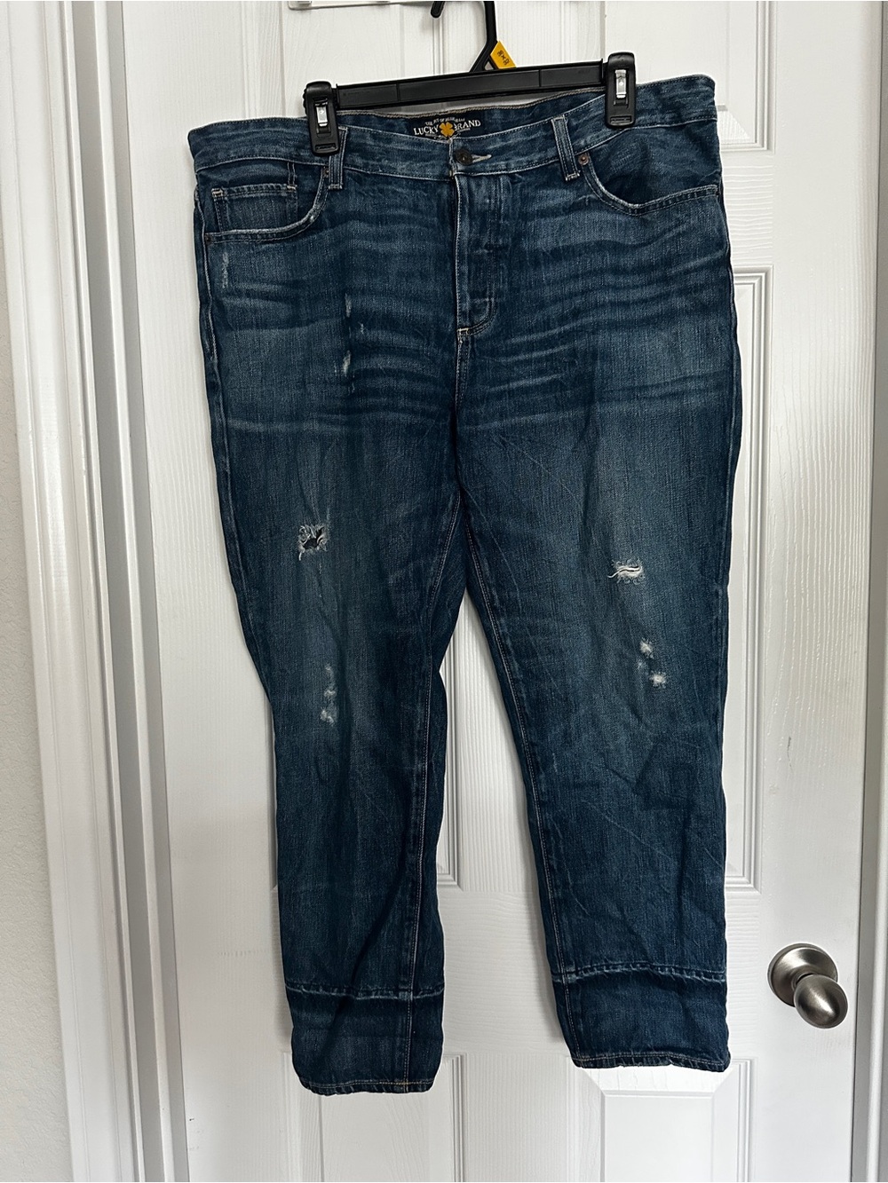 Lucky Brand Women's Boyfriend Jeans in Dark Blue Wash